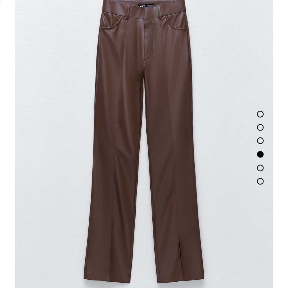 Brown leather pants